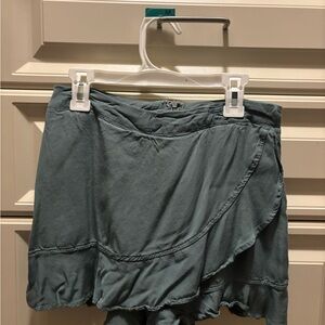 Women's Green Ruffle Skort